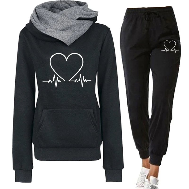 Winter Clothing Patterns - Woman Tracksuit Two Piece Set Winter
