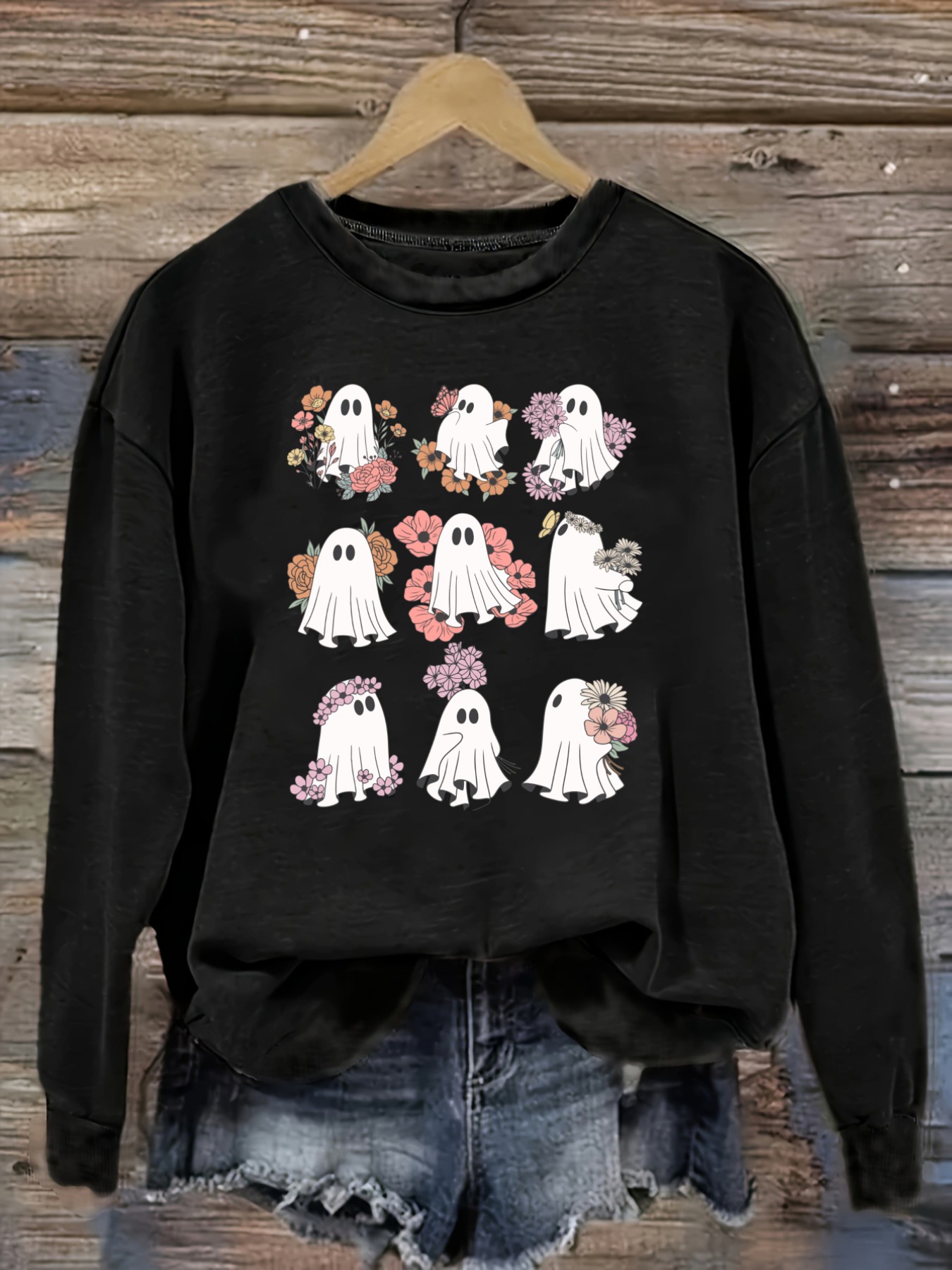 Winter Clothing Patterns - Women's Casual Long Sleeve Crew Neck