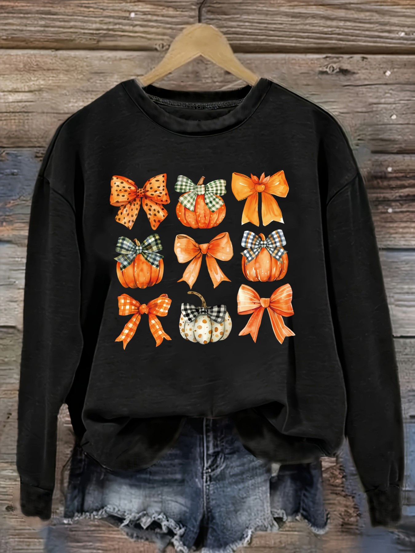 Winter Clothing Patterns - Women's Casual Long Sleeve Crew Neck