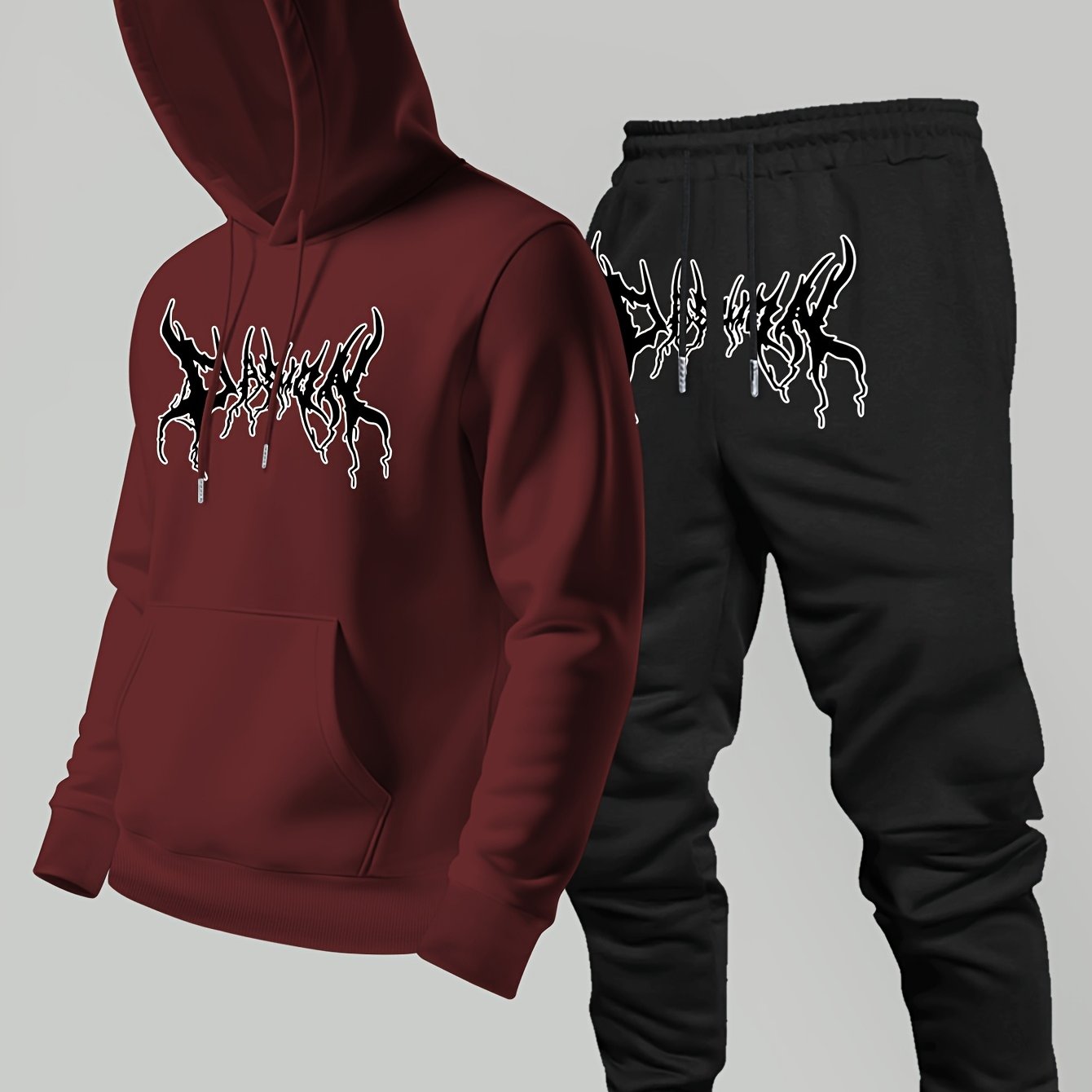 Winter Clothing Brands - Street trend brand printed hooded sweatshirt