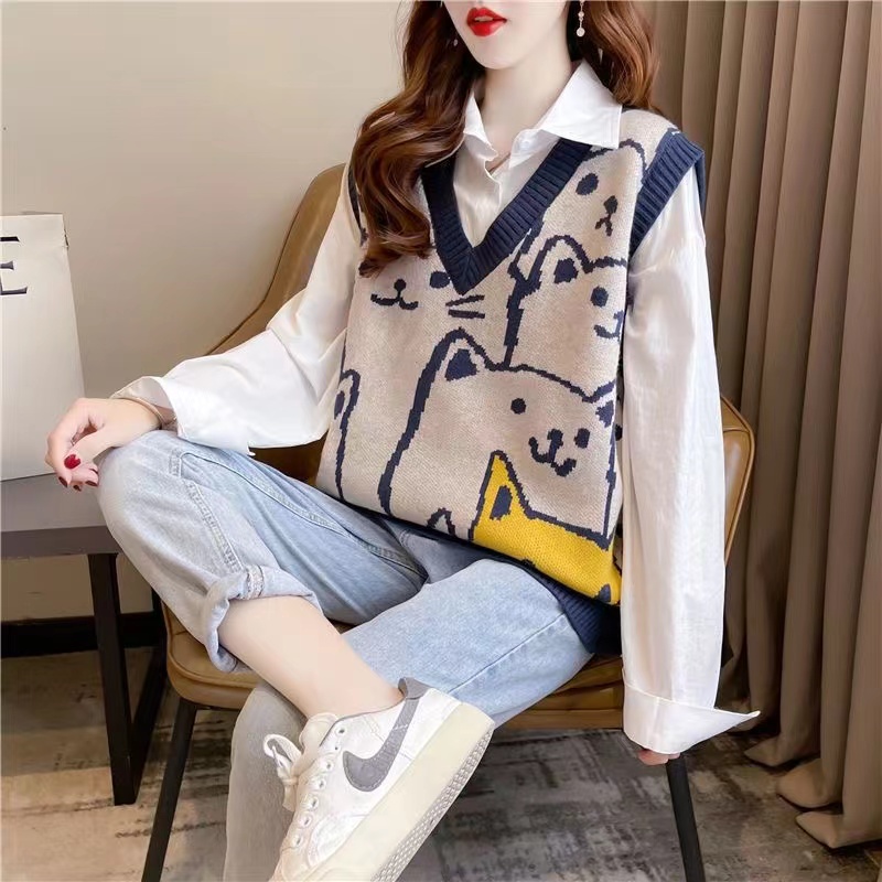 Brand Women's Knitted Vest Tan - đánh giá và giá Winter Clothing Label