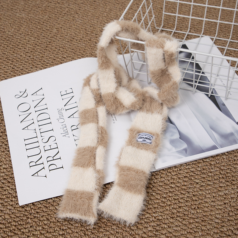 Y2k Striped Plush Narrow Long  - đánh giá và giá Y2K Winter Clothing