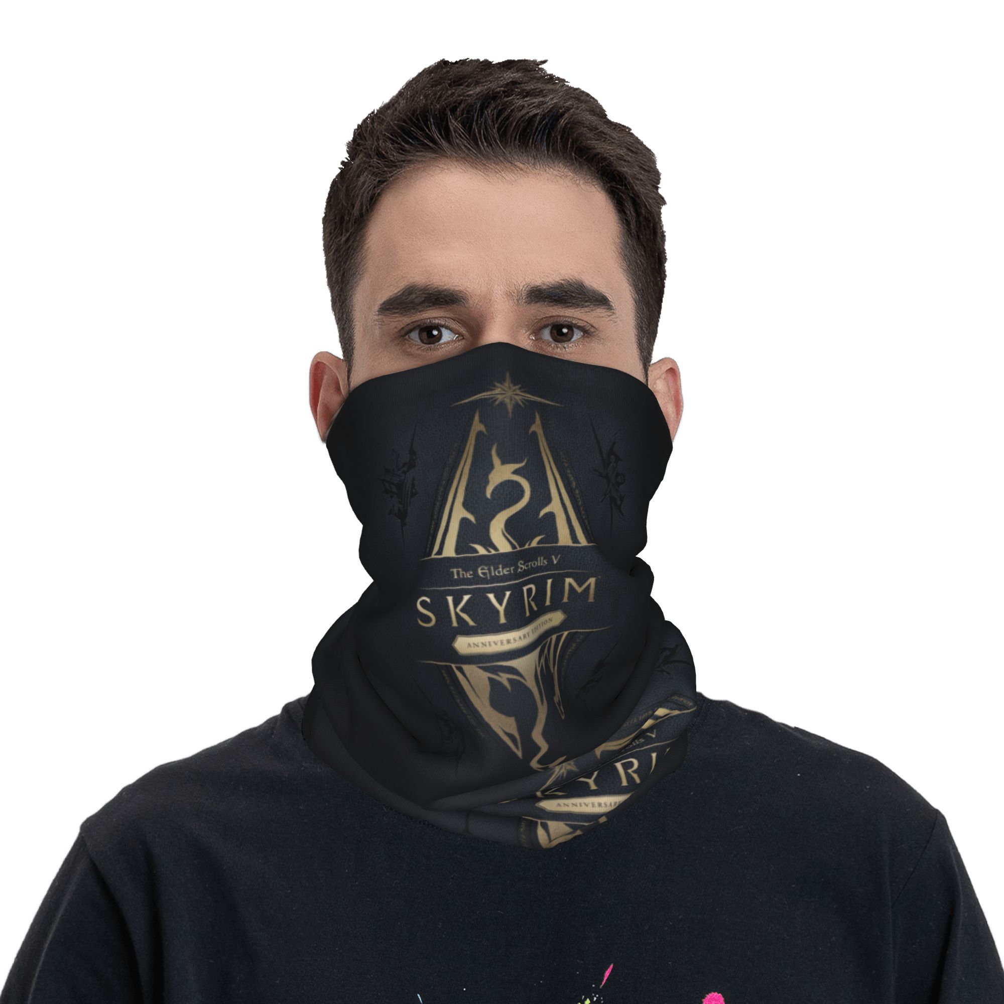 Custom Skyrim Logo Bandana Win - đánh giá và giá Neck Gaiter Fleece