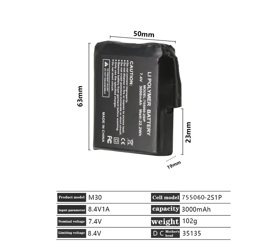 Heated Glove Battery 7.4V 3000 - đánh giá và giá Heated Insole Rechargeable