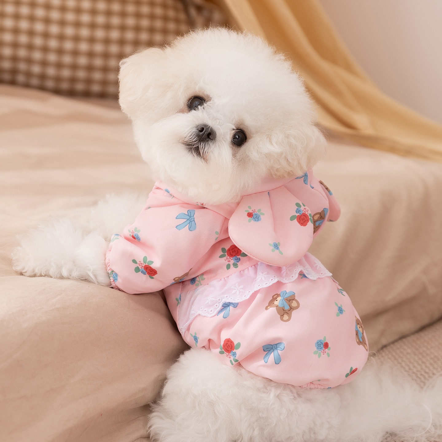 Winter Rose-patterned Dog Clot - đánh giá và giá Winter Clothing Patterns