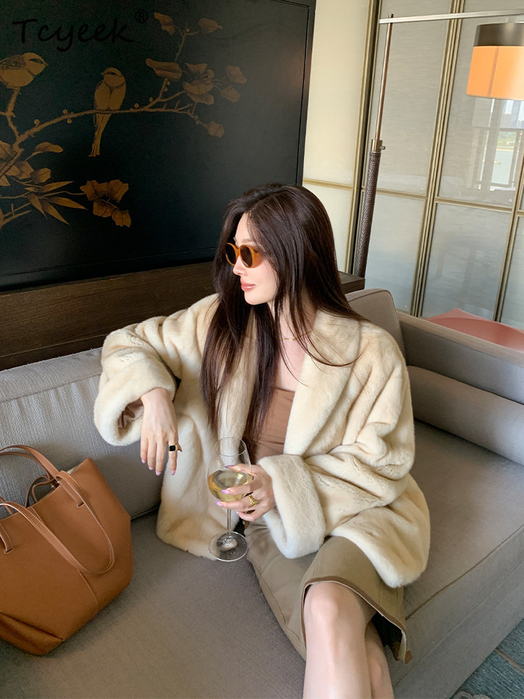 Tcyeek Natural Mink Fur Coat W - đánh giá và giá Winter Clothing Label
