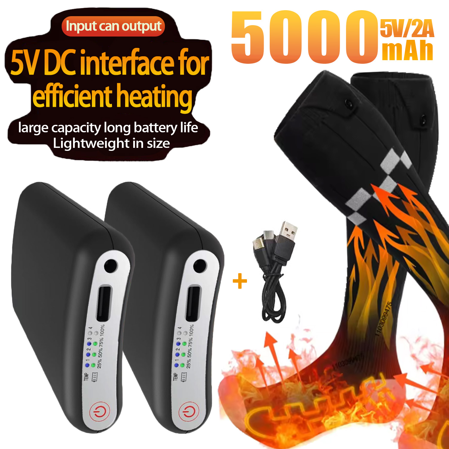 Durable 5000mAh 5V Battery APP - đánh giá và giá Heated Insole Rechargeable