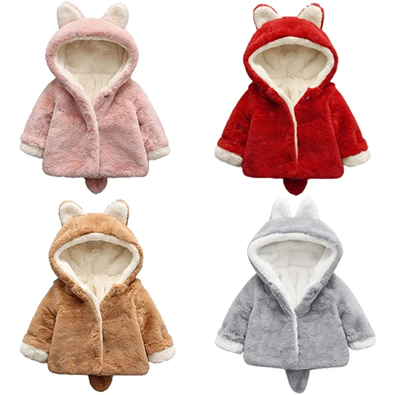 Cute Cat Ears Plush Baby Jacke - đánh giá và giá Winter Clothing For Baby Girl