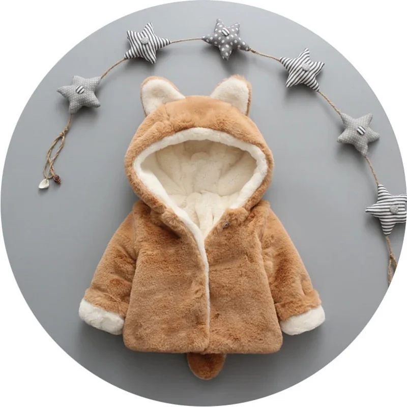 Cute Cat Ears Plush Baby Jacke - đánh giá và giá Winter Clothing For Baby Girl