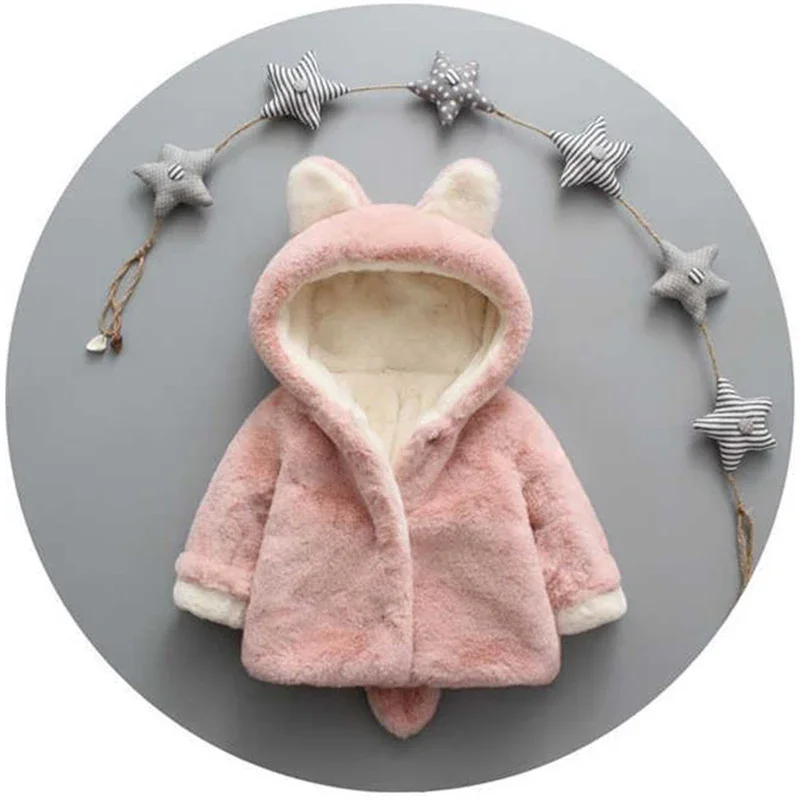 Cute Cat Ears Plush Baby Jacke - đánh giá và giá Winter Clothing For Baby Girl