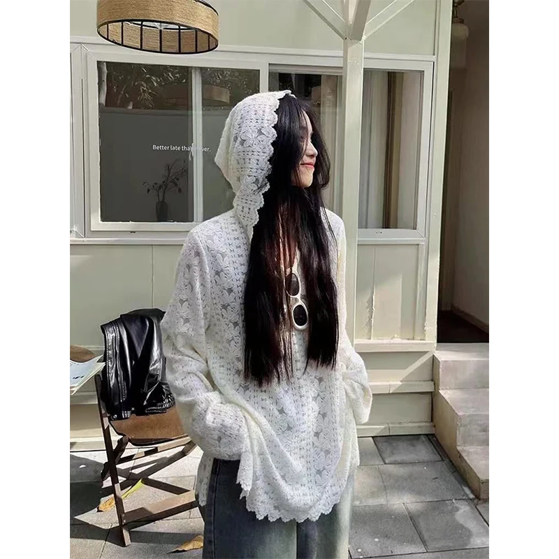 Y2K Lace Hooded Shirts Women S - đánh giá và giá Y2K Winter Clothing